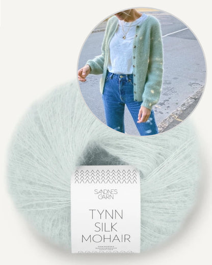 PetiteKnit Novice Cardigan Mohair Edition mit Tynn Silk Mohair von Sandnes Garn 10