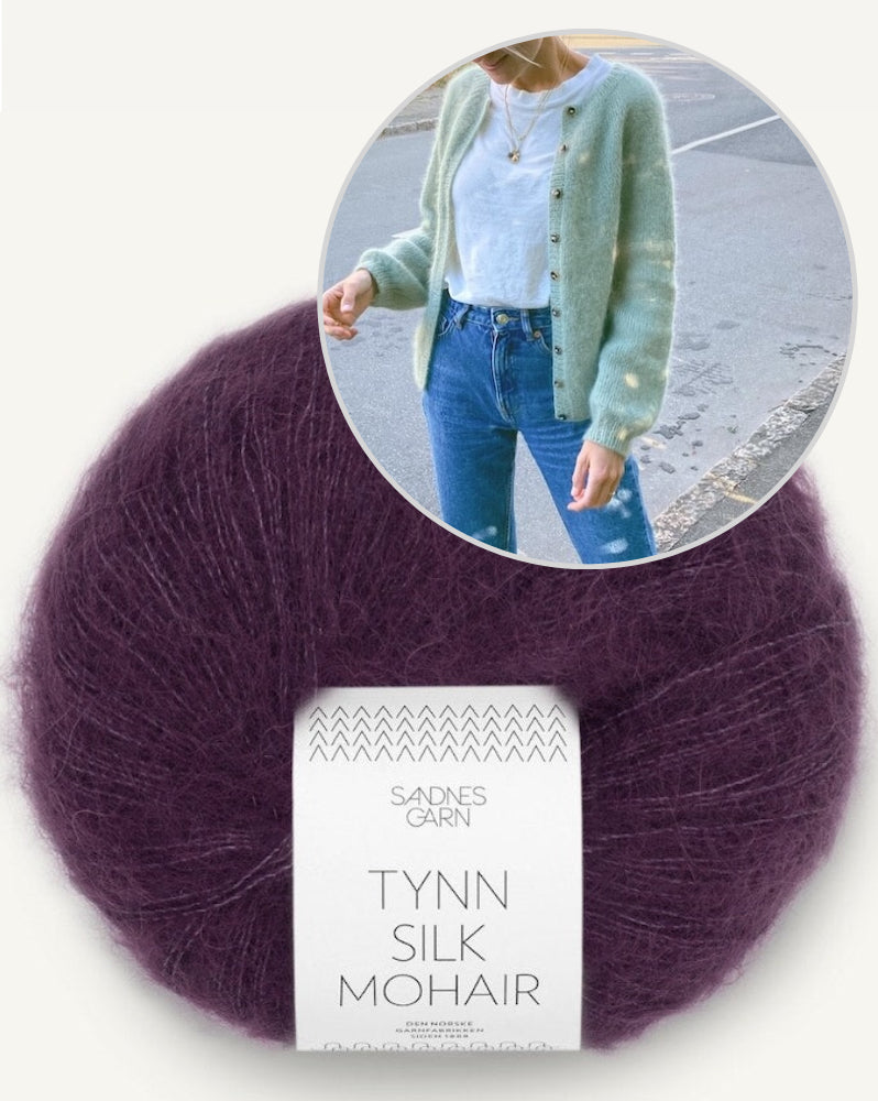 PetiteKnit Novice Cardigan Mohair Edition mit Tynn Silk Mohair von Sandnes Garn 13