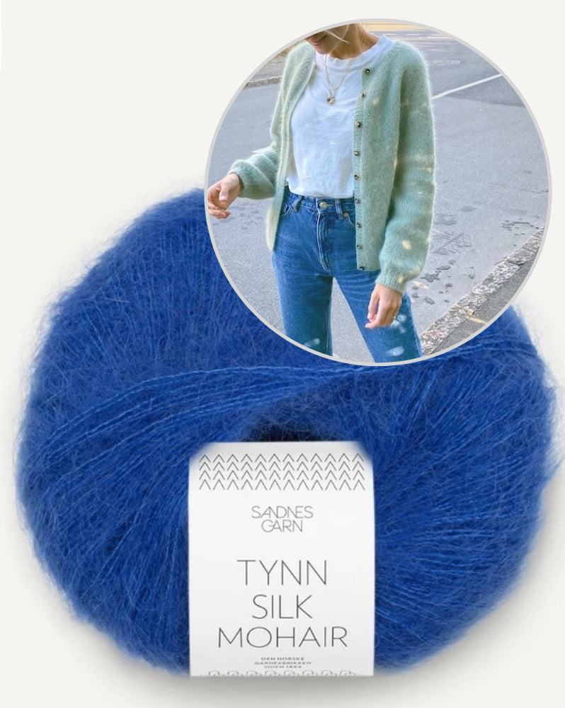 PetiteKnit Novice Cardigan Mohair Edition mit Tynn Silk Mohair von Sandnes Garn 11