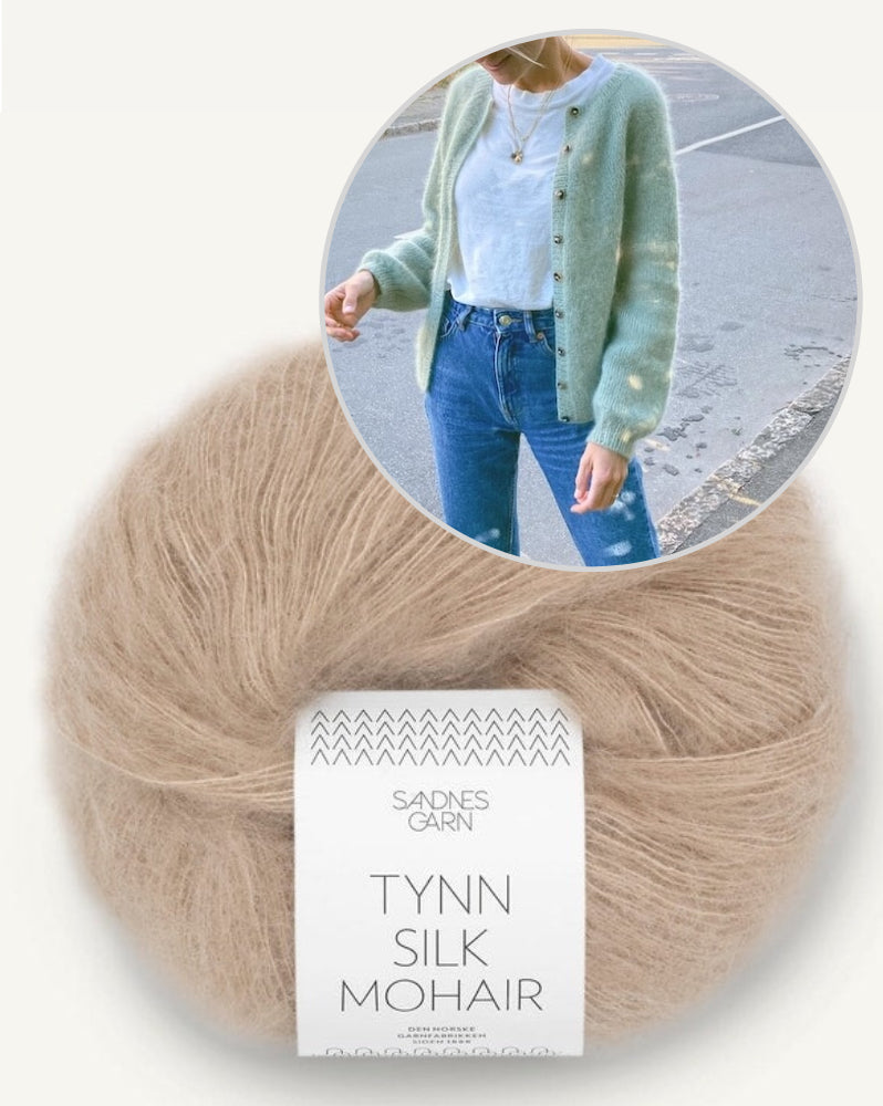 PetiteKnit Novice Cardigan Mohair Edition mit Tynn Silk Mohair von Sandnes Garn 15