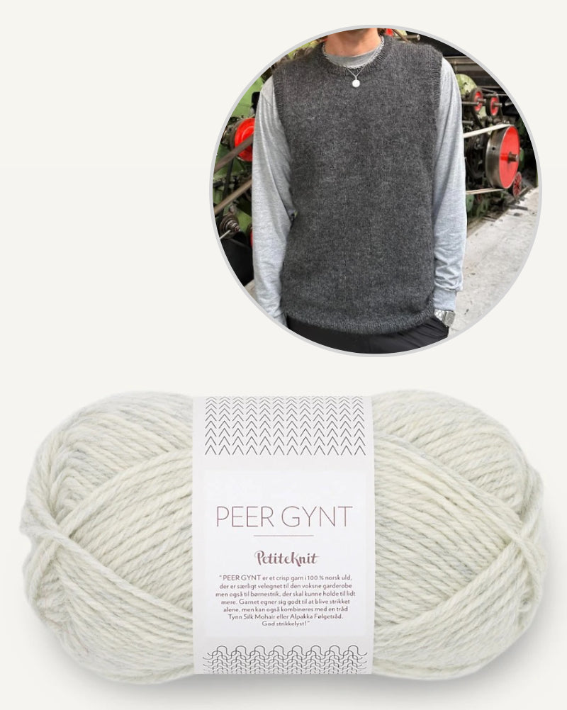 Novice Slipover Man von PetiteKnit mit Peer Gynt von Sandnes Garn 14