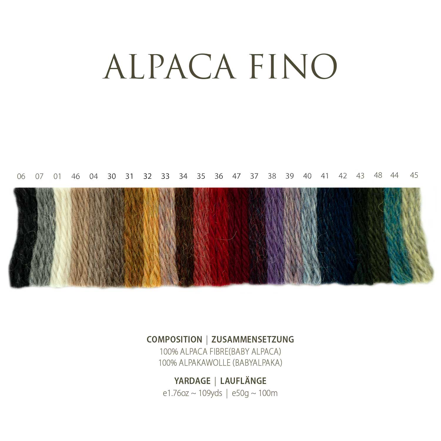 Pascuali Farbkarten Alpaca Fino