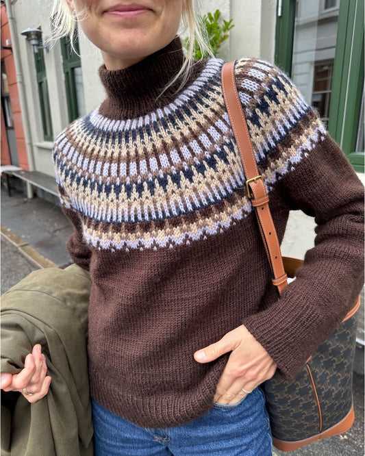 Pull Céleste | Norvégien simple avec Peer Gynt de Sandnes Garn 