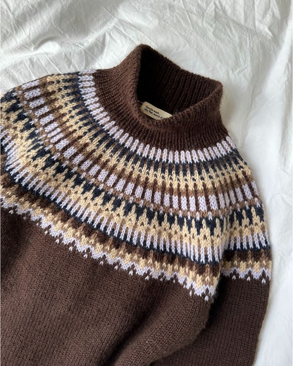 Pull Céleste | Norvégien simple avec Peer Gynt de Sandnes Garn 