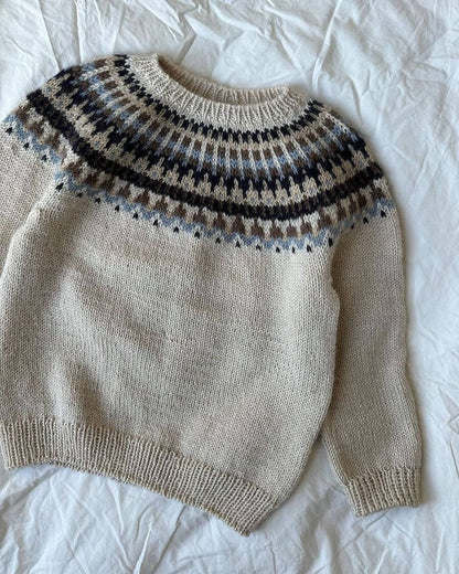 Pull Céleste | Norvégien simple avec Peer Gynt de Sandnes Garn 