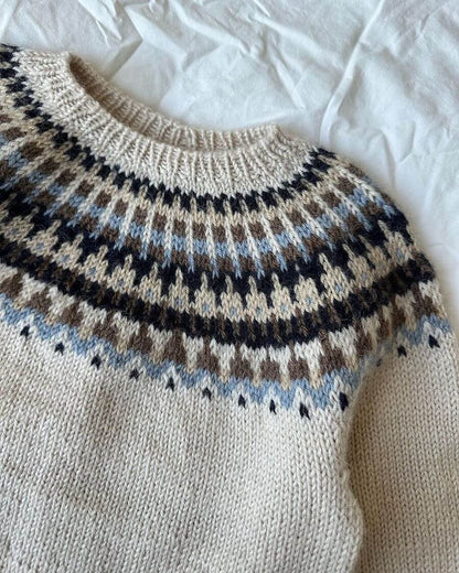 Pull Céleste | Norvégien simple avec Peer Gynt de Sandnes Garn 