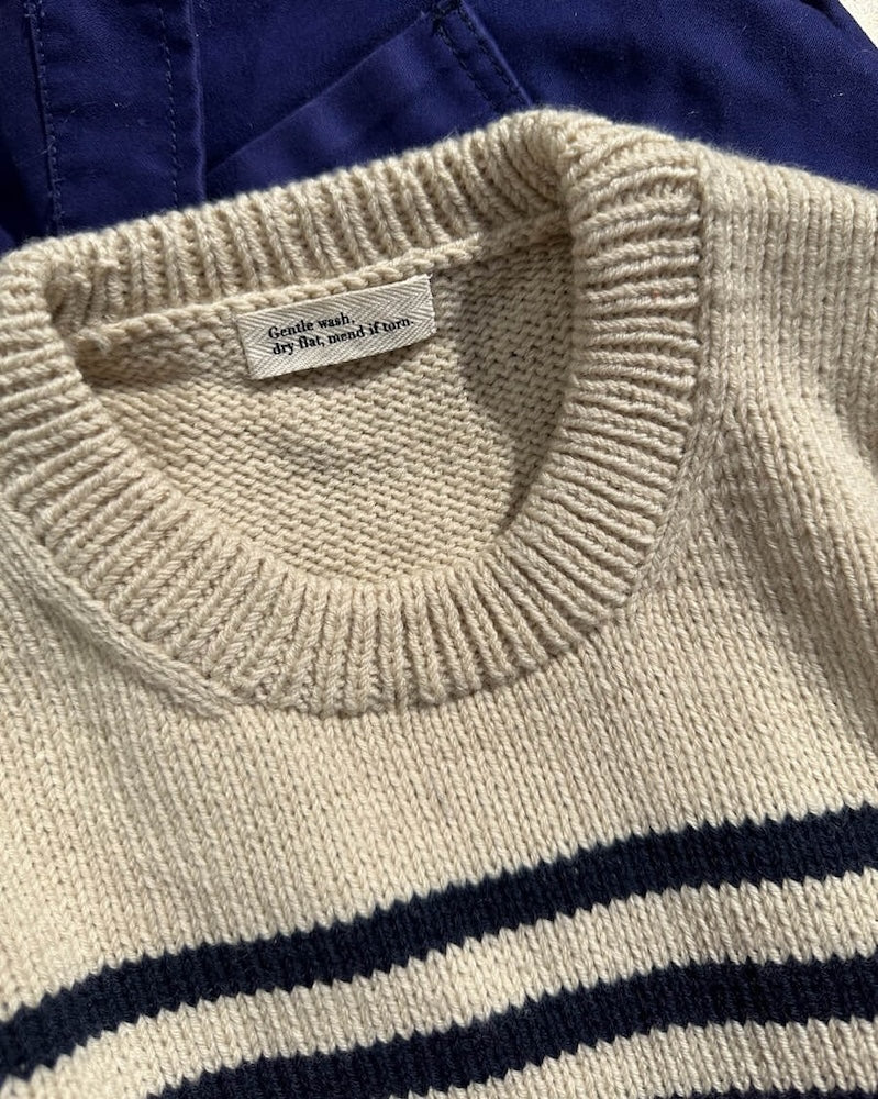 PetiteKnit, Lyon Sweater, almond - night sky, 6