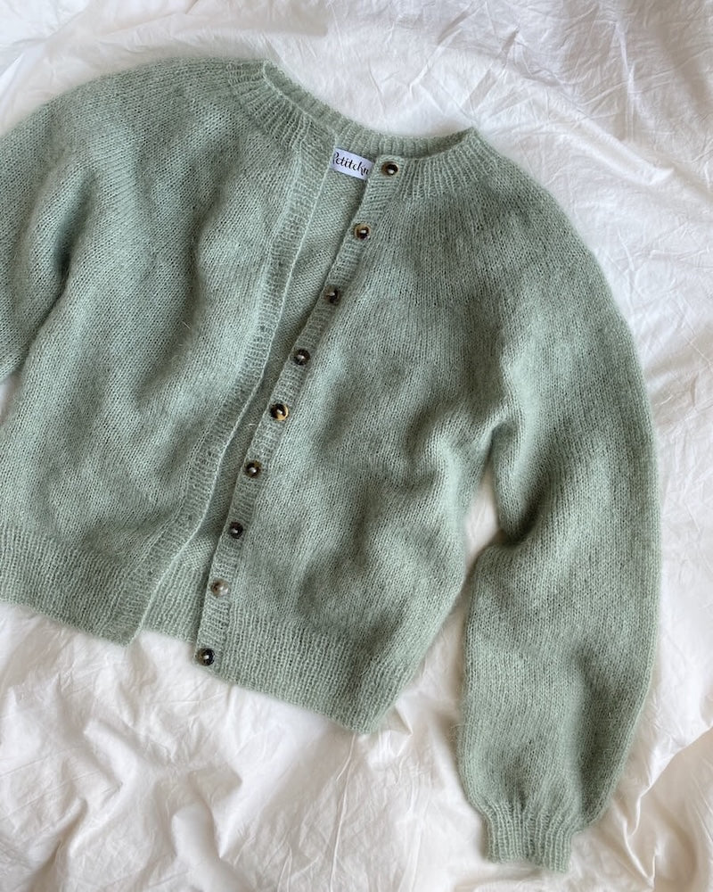 PetiteKnit Novice Cardigan Mohair Edition mit Tynn Silk Mohair von Sandnes Garn 2