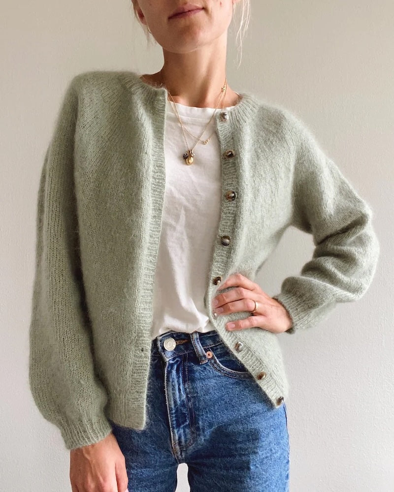 PetiteKnit Novice Cardigan Mohair Edition mit Tynn Silk Mohair von Sandnes Garn 3