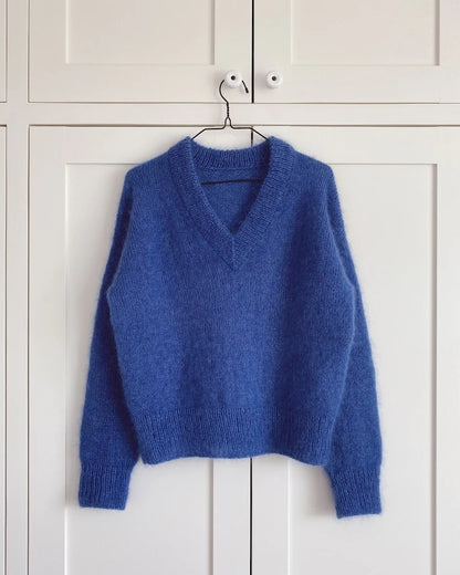 PetiteKnit Stockholm Sweater V-Neck mit Tynn silk Mohair von Sandnes Garn 5