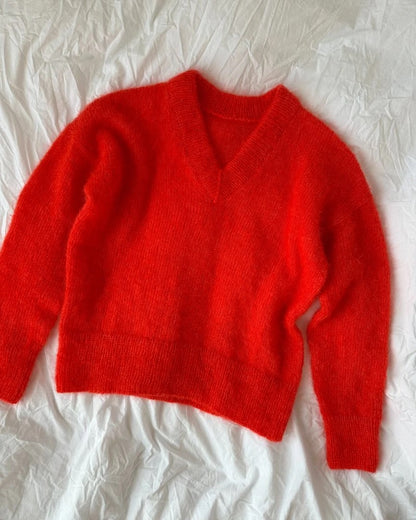 PetiteKnit Stockholm Sweater V-Neck mit Tynn silk Mohair von Sandnes Garn 7