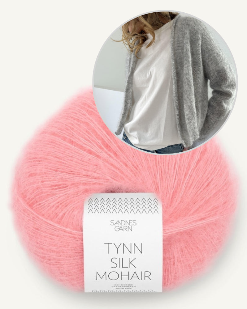 Plain Cardigan light von LeKnit mit Tynn silk Mohair von Sandnes Garn 10