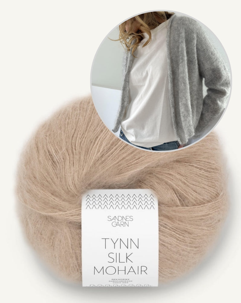 Plain Cardigan light von LeKnit mit Tynn silk Mohair von Sandnes Garn 8