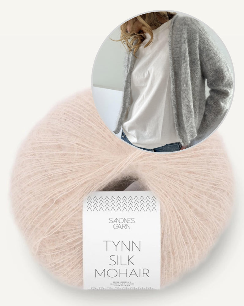 Plain Cardigan light von LeKnit mit Tynn silk Mohair von Sandnes Garn 6