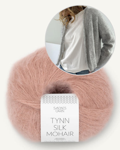 Plain Cardigan light von LeKnit mit Tynn silk Mohair von Sandnes Garn 9