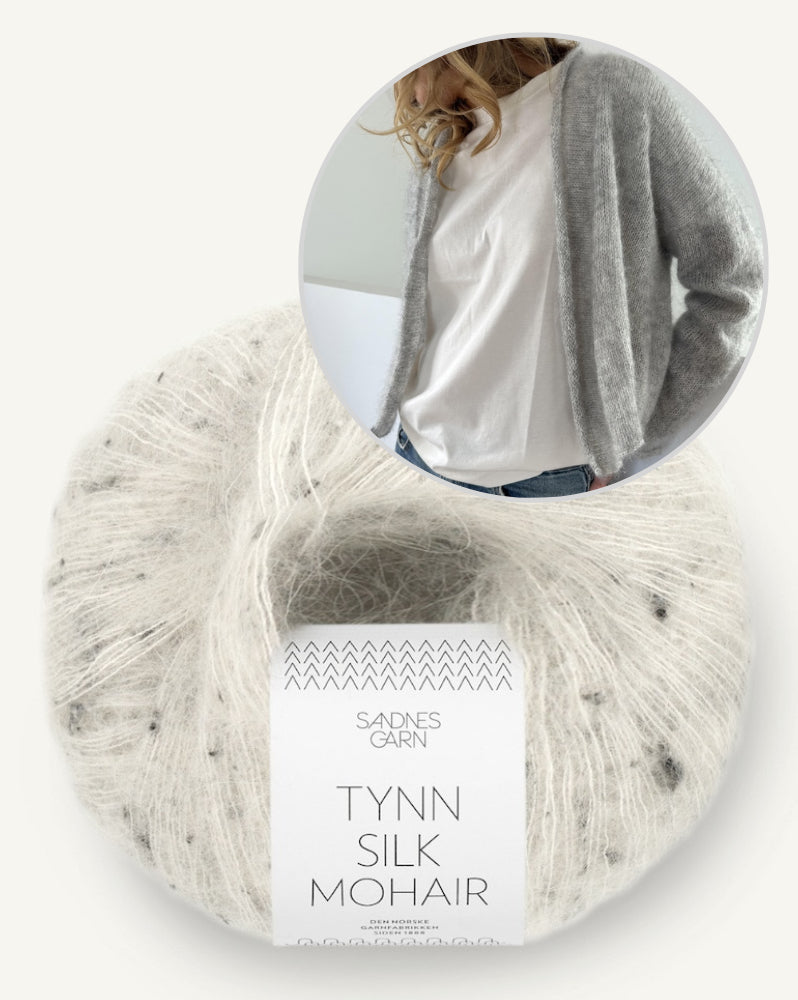 Plain Cardigan light von LeKnit mit Tynn silk Mohair von Sandnes Garn 7