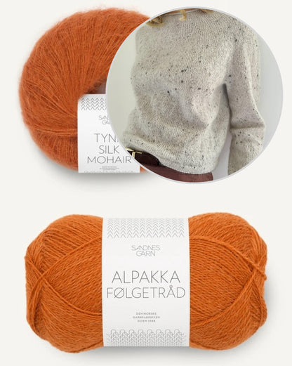 Leknit Plain Yoke Blouse mit Tynn Silk Mohair und Alpakka Folgetrad von Sandnes Garn 16