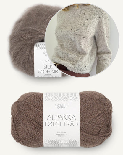 Leknit Plain Yoke Blouse mit Tynn Silk Mohair und Alpakka Folgetrad von Sandnes Garn 17