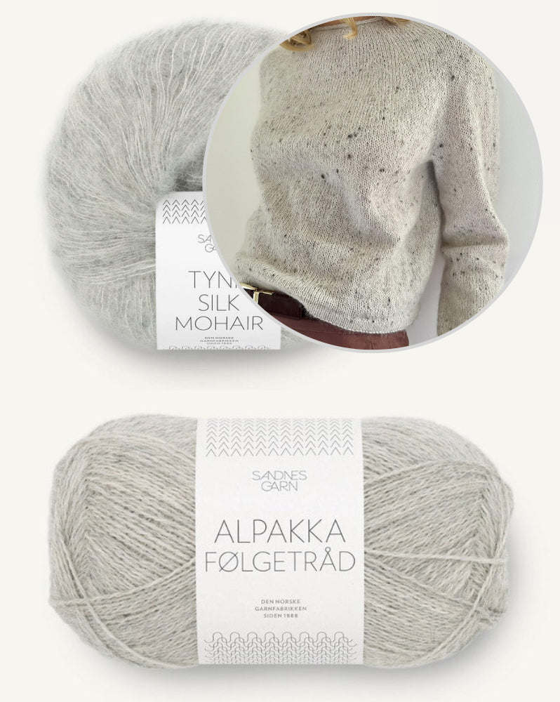 Leknit Plain Yoke Blouse mit Tynn Silk Mohair und Alpakka Folgetrad von Sandnes Garn 14