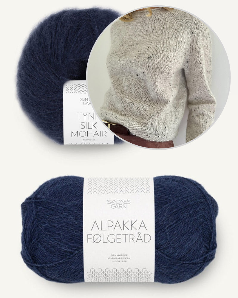 Leknit Plain Yoke Blouse mit Tynn Silk Mohair und Alpakka Folgetrad von Sandnes Garn 20