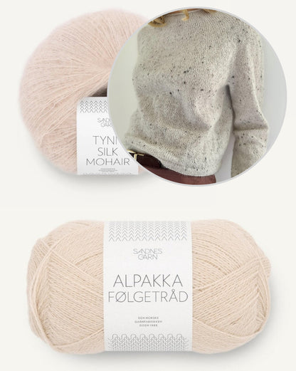 Leknit Plain Yoke Blouse mit Tynn Silk Mohair und Alpakka Folgetrad von Sandnes Garn 15