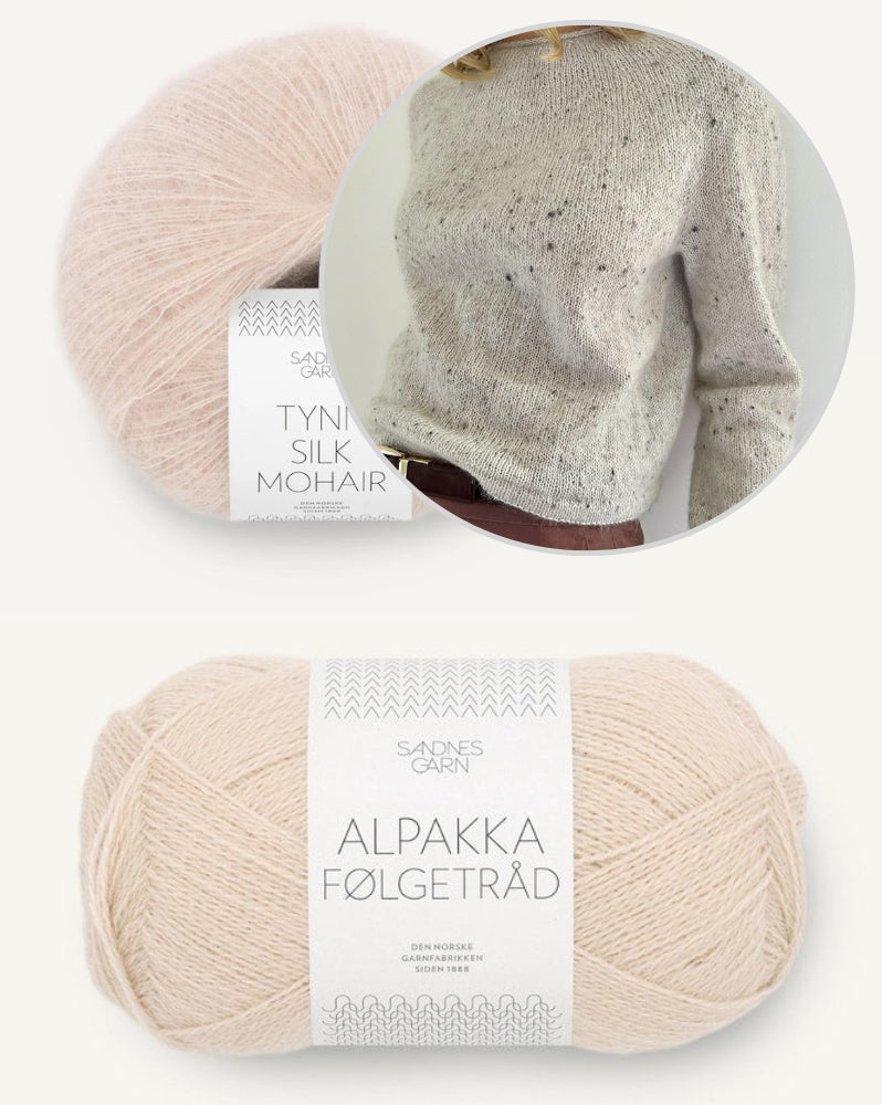 Leknit Plain Yoke Blouse mit Tynn Silk Mohair und Alpakka Folgetrad von Sandnes Garn 15