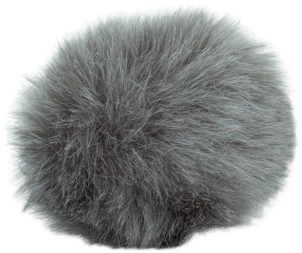 Mini faux fur pompom with snap button 