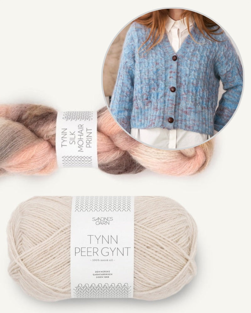 Sandnes Kollektion 2403 River Cardigan mit Tynn Peer Gynt und Tynn Silk Mohair Print 5