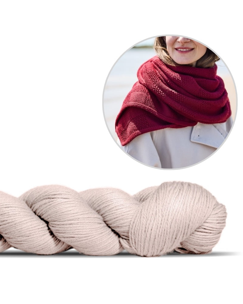 Rosy Green Wool Sagesse Schal mit Lovely Merino Treat sahne