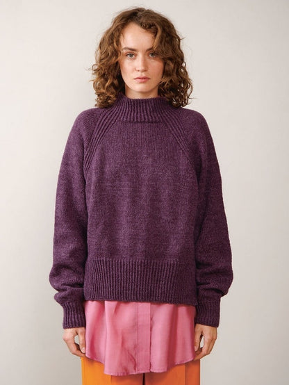 Sandnes, Kelly Pullover mit Alpakka Folgetrad, brombeere 3