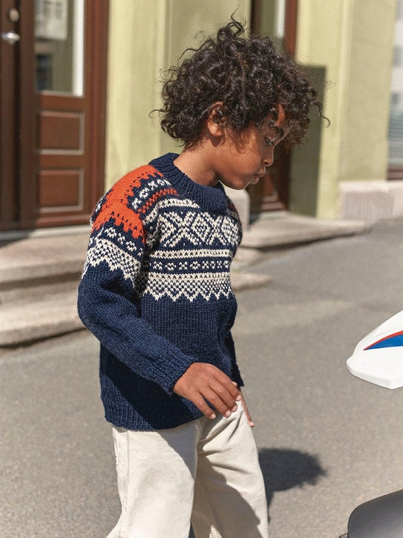 Sandnes Tema 76 Marius Sweater Kids aus Alpakka Ull 1