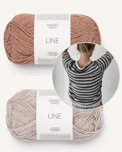 Coco Amour Knitwear Seaside Tee mit Line von Sandnes Garn Farbe hellbeige mit rosa sandCoco Amour Knitwear Seaside Tee mit Line von Sandnes Garn Farbe hellbeige - rosa sand