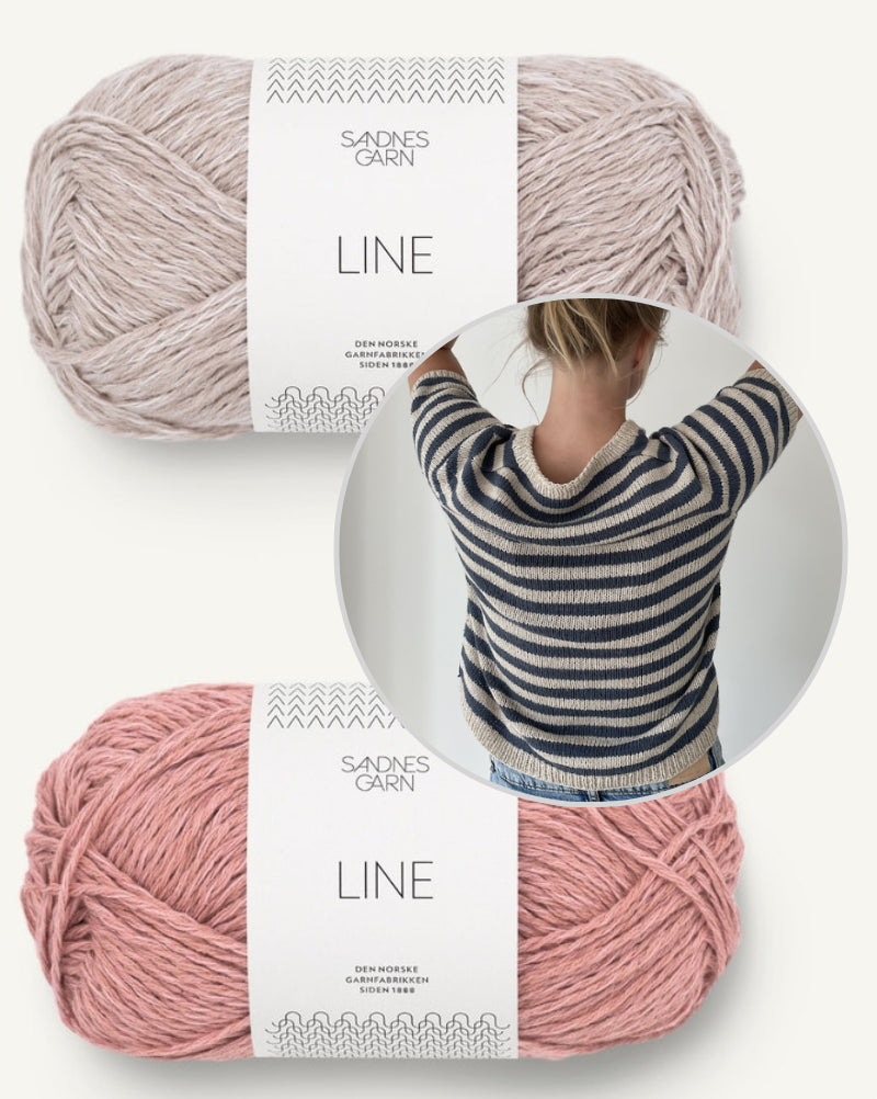 Coco Amour Knitwear Seaside Tee mit Line von Sandnes Garn Farbe hellbeige - pfirsichblüte