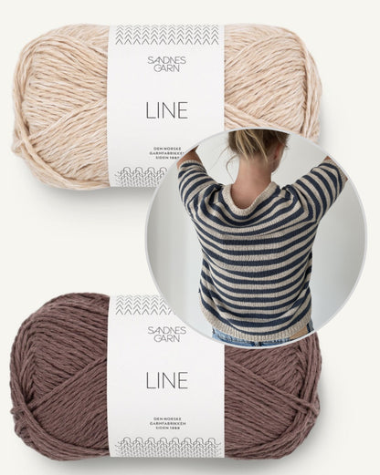 Coco Amour Knitwear Seaside Tee mit Line von Sandnes Garn Farbe mandel - eichenlaub