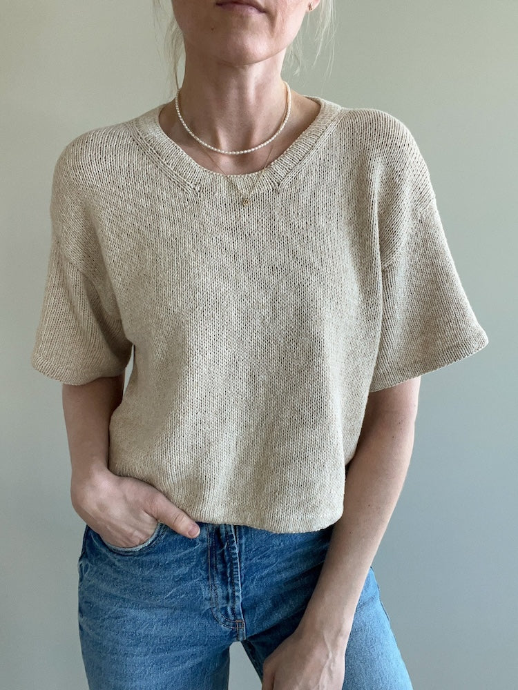 Ecru Tee von Secondknit mit Mandarin Naturell von Sandnes Garn 2