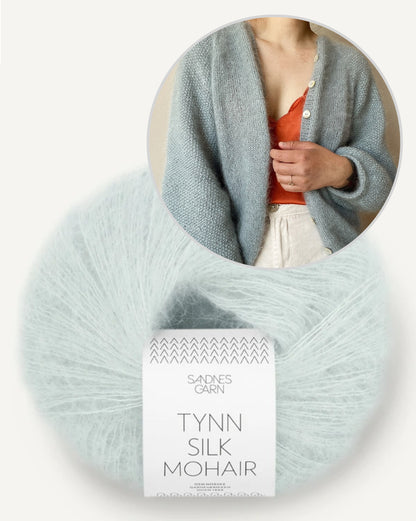 Novemberknits Shine Cardigan mit Tynn Silk Mohair von Sandnes Garn 7