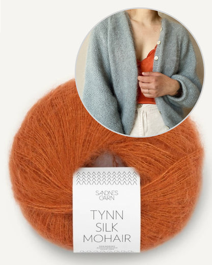 Novemberknits Shine Cardigan mit Tynn Silk Mohair von Sandnes Garn 11