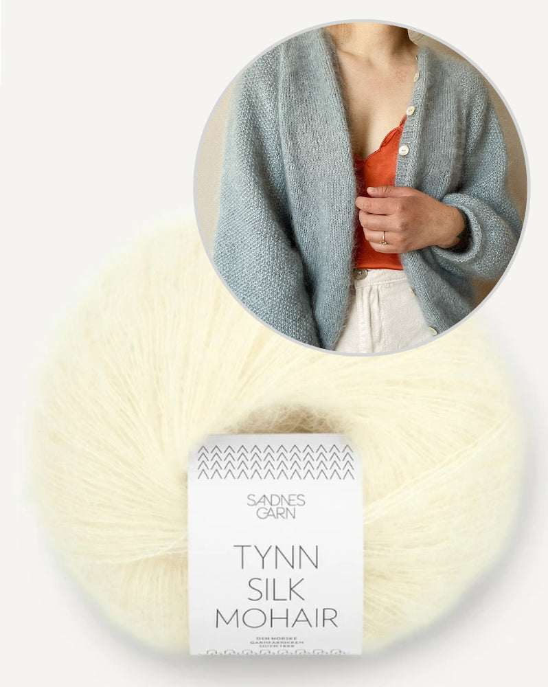 Novemberknits Shine Cardigan mit Tynn Silk Mohair von Sandnes Garn 8