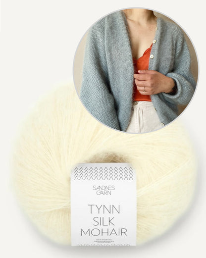 Novemberknits Shine Cardigan mit Tynn Silk Mohair von Sandnes Garn 8