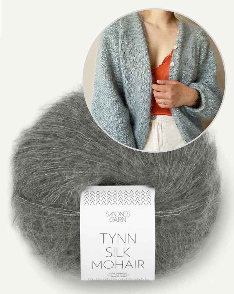 Novemberknits Shine Cardigan mit Tynn Silk Mohair von Sandnes Garn 10