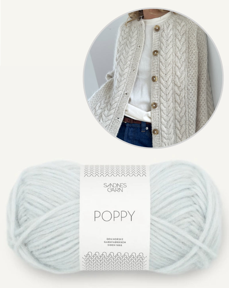 Siri Cardigan von LeKnit mit Poppy von Sandnes Garn 10.6