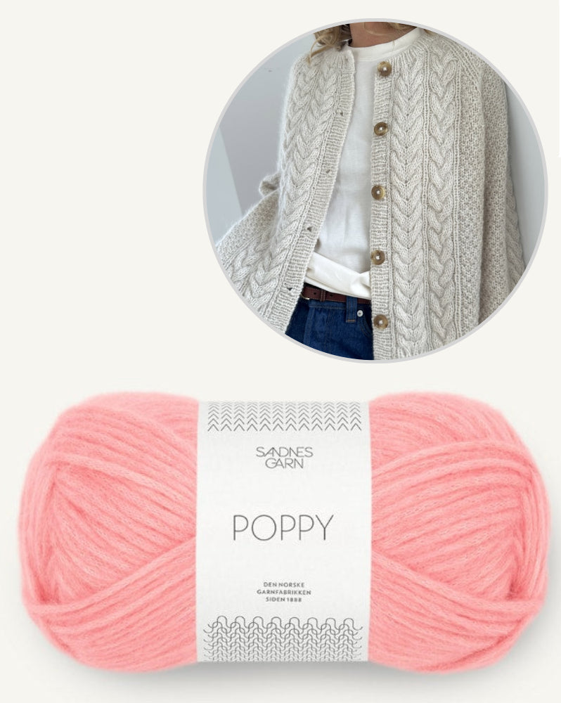 Siri Cardigan von LeKnit mit Poppy von Sandnes Garn 12