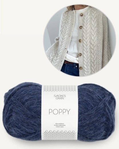 Siri Cardigan von LeKnit mit Poppy von Sandnes Garn 10.5