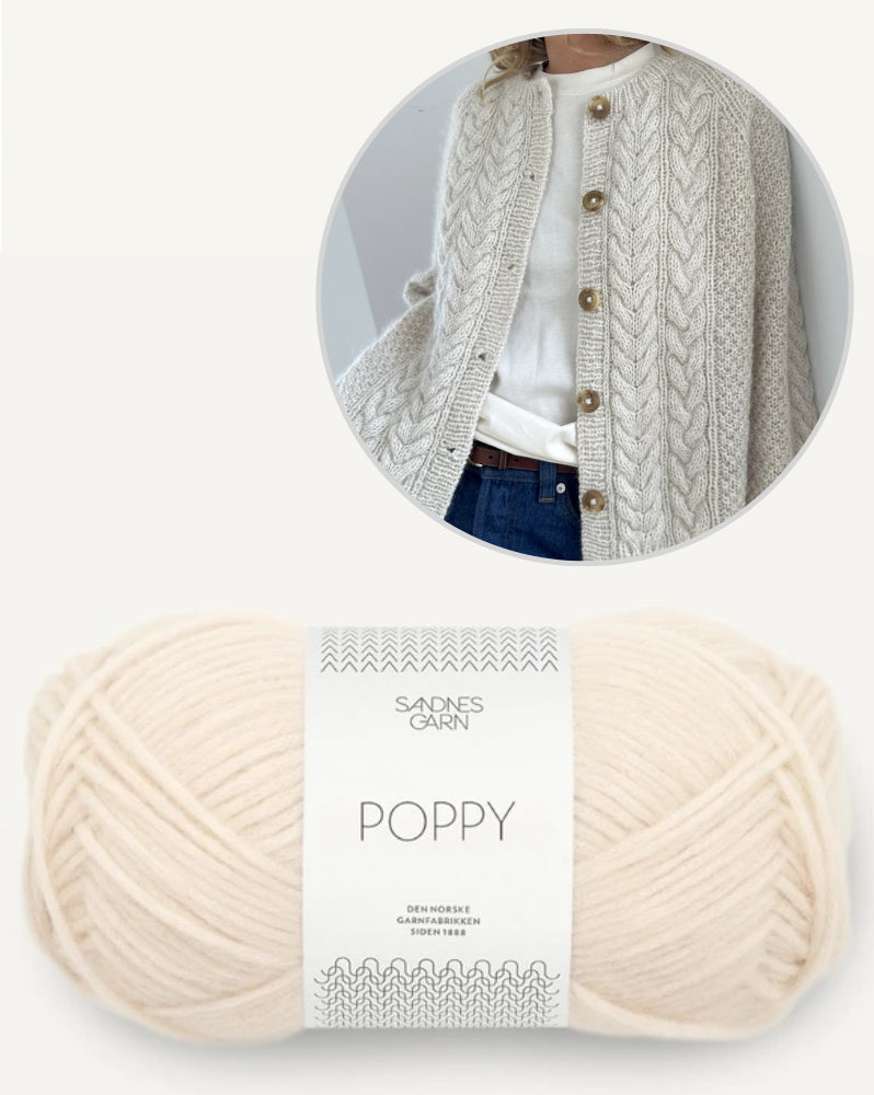 Siri Cardigan von LeKnit mit Poppy von Sandnes Garn 10.4