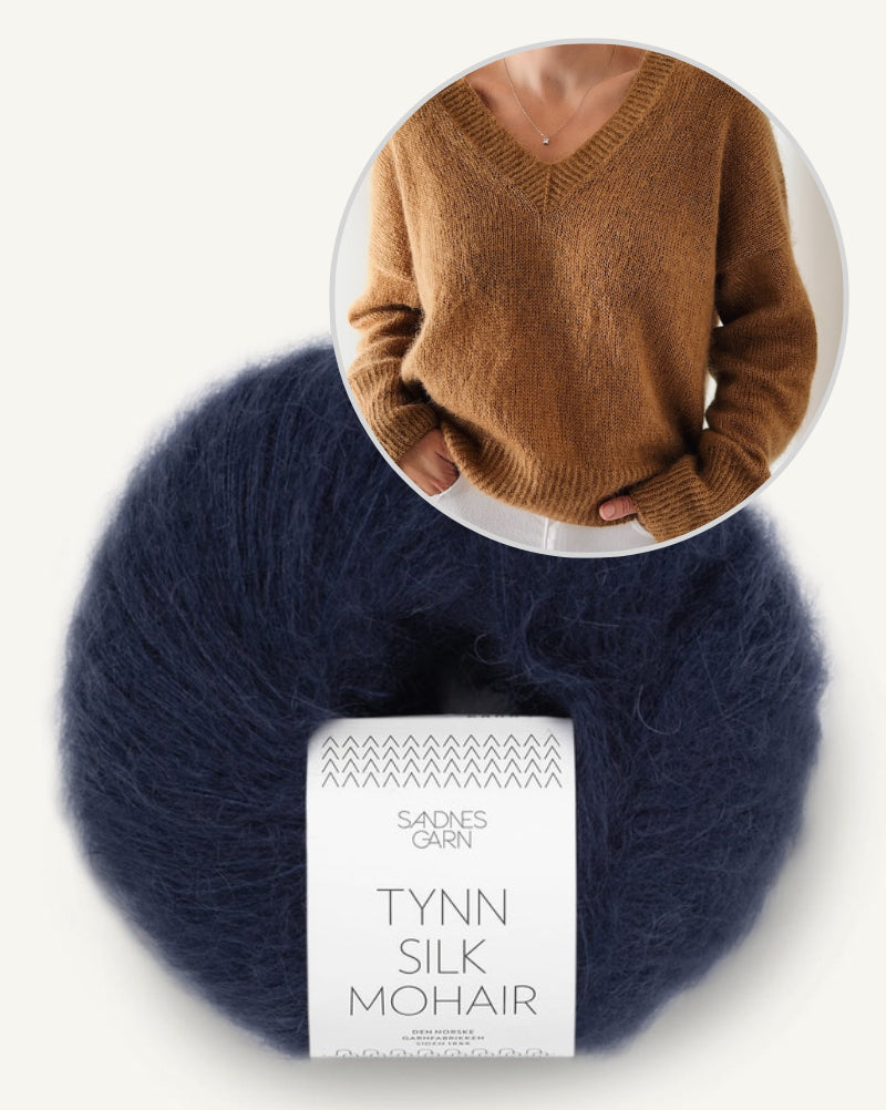 Tenane Sweater von Caidree mit Tynn Silk Mohair von Sandnes Garn 12