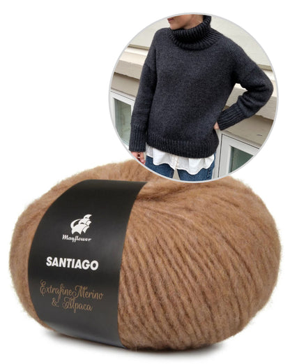 PetiteKnit Wednesday Sweater einfädig mit Santiago von Mayflower Denmark 11