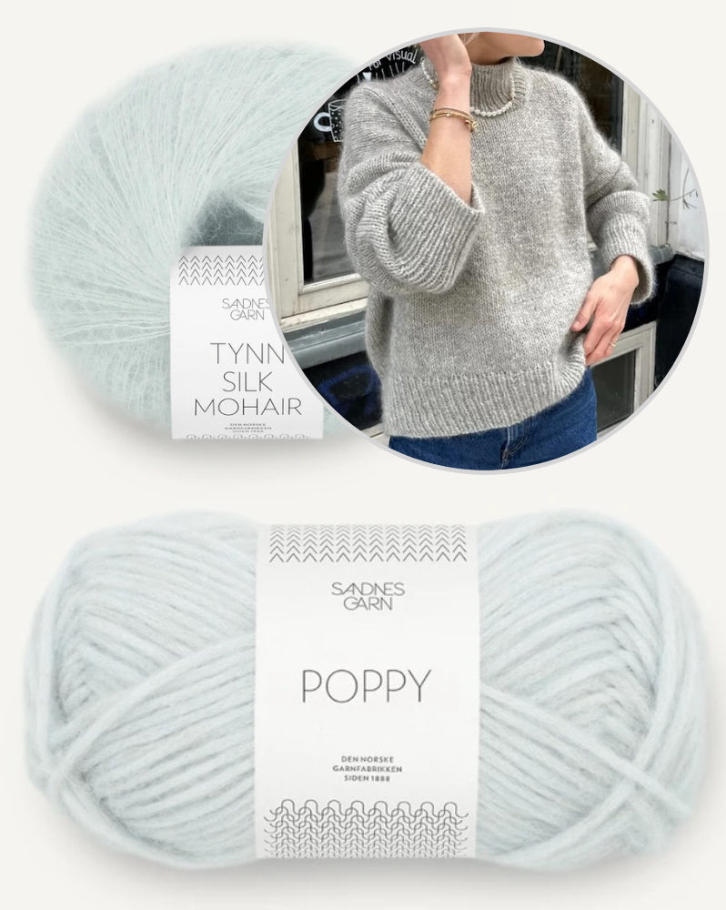 PetiteKnit Weekend Sweater mit Poppy und Tynn Silk Mohair von Sandnes Garn 17