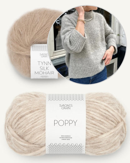 PetiteKnit Weekend Sweater mit Poppy und Tynn Silk Mohair von Sandnes Garn 13