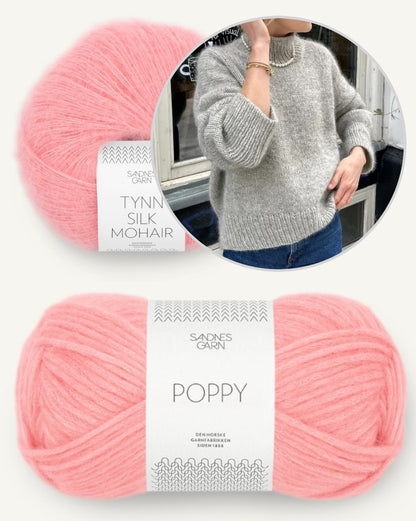 PetiteKnit Weekend Sweater mit Poppy und Tynn Silk Mohair von Sandnes Garn 15