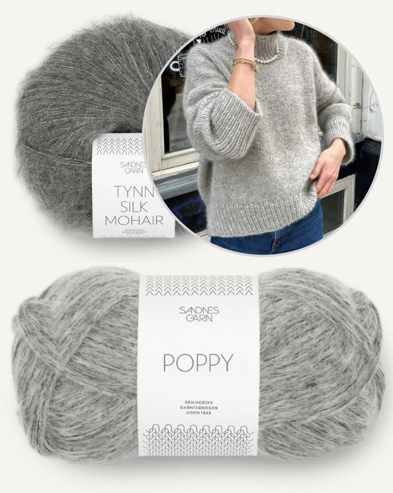 PetiteKnit Weekend Sweater mit Poppy und Tynn Silk Mohair von Sandnes Garn 11